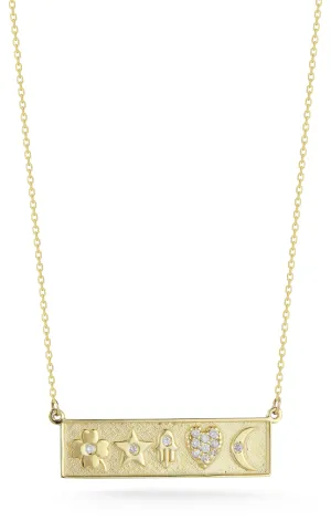 Lucky Charms Diamond Bar Necklace