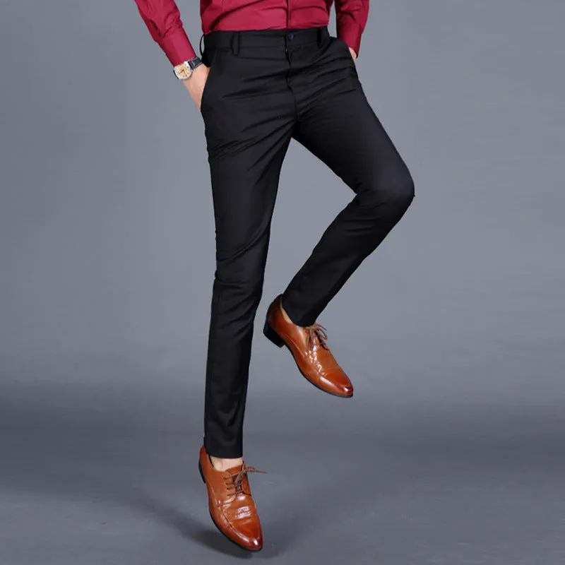 مجموعة اروين التجارية ARWEN&AJH GROUP  2024 European Foreign Trade Four Seasons Regular Men Business Casual Trousers Men Slim-fit Small Straight Trousers Work Clothes Professional Pants