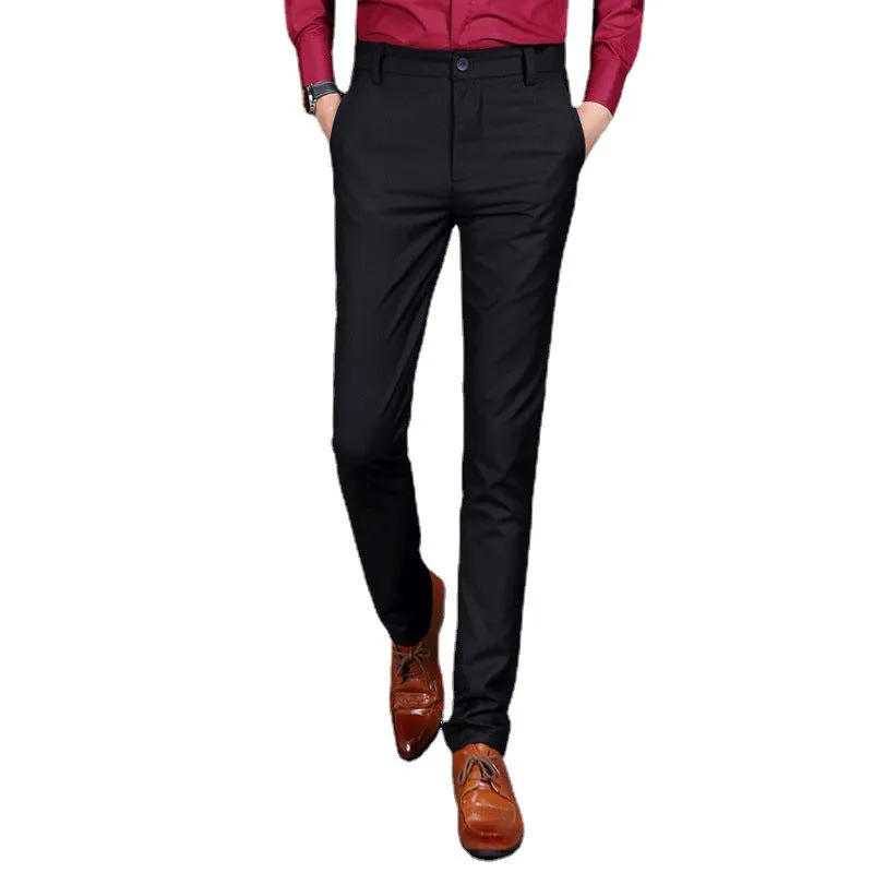 مجموعة اروين التجارية ARWEN&AJH GROUP  2024 European Foreign Trade Four Seasons Regular Men Business Casual Trousers Men Slim-fit Small Straight Trousers Work Clothes Professional Pants