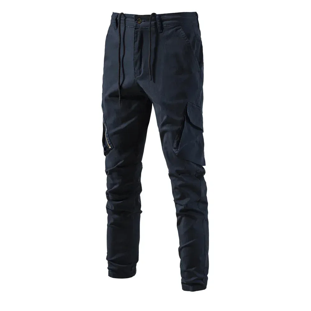 100% Cotton Men's Cargo Trousers High Quality Casual Pants for Men New Spring Zipper Multi-pockets Streetwear Pants Men v1