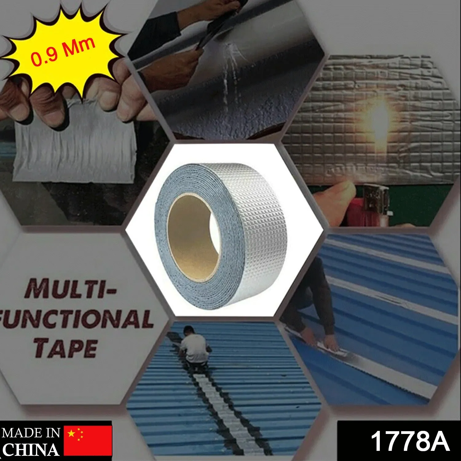 1778A SELF-ADHESIVE INSULATION RESISTANT HIGH TEMPERATURE HEAT REFLECTIVE ALUMINIUM FOIL DUCT TAPE ROLL (0.9MM)