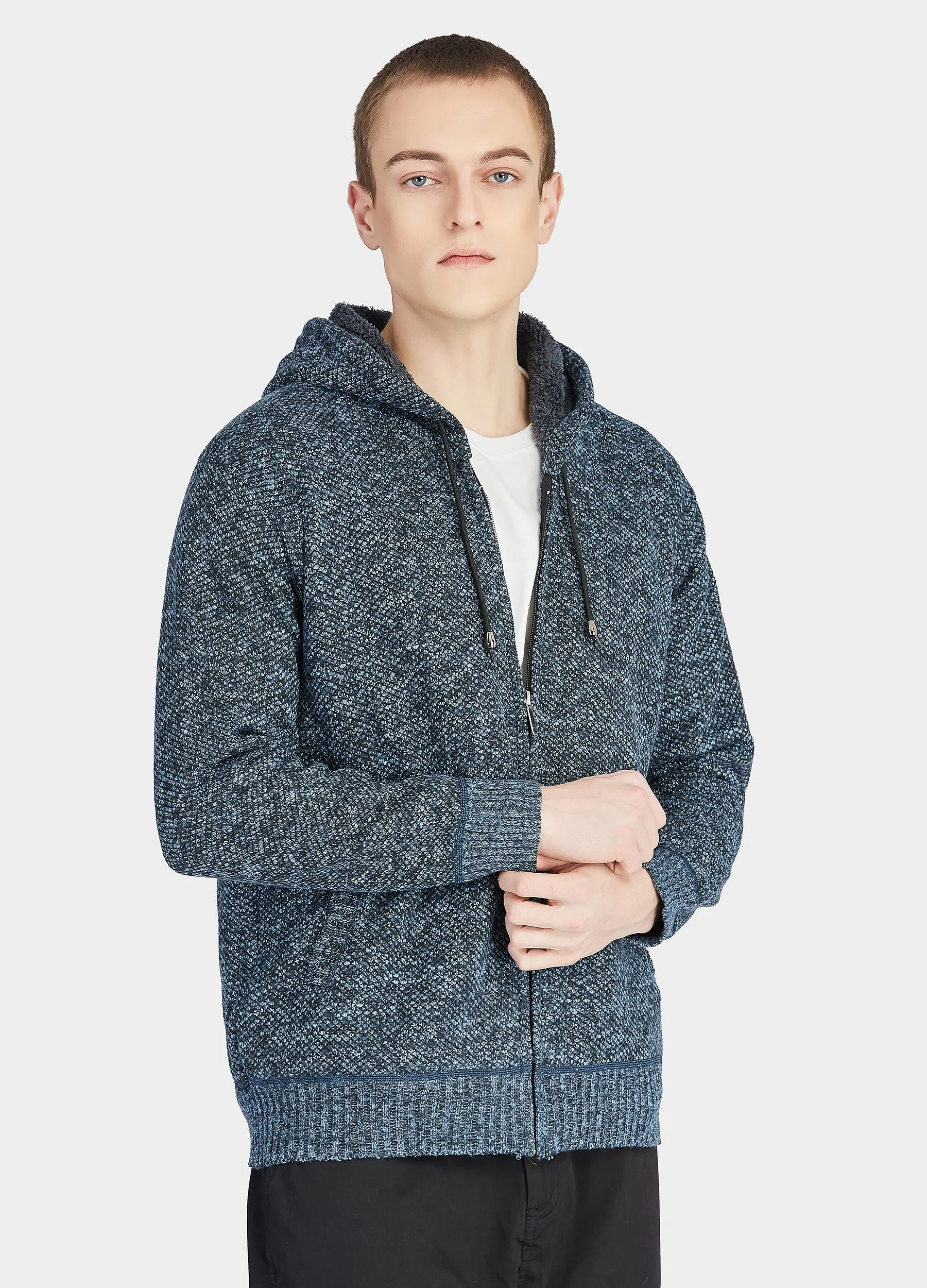 1PA1 Men's Zip Up Fleece Hooded Jacket Casual Hoodie Sweatshirt Coat