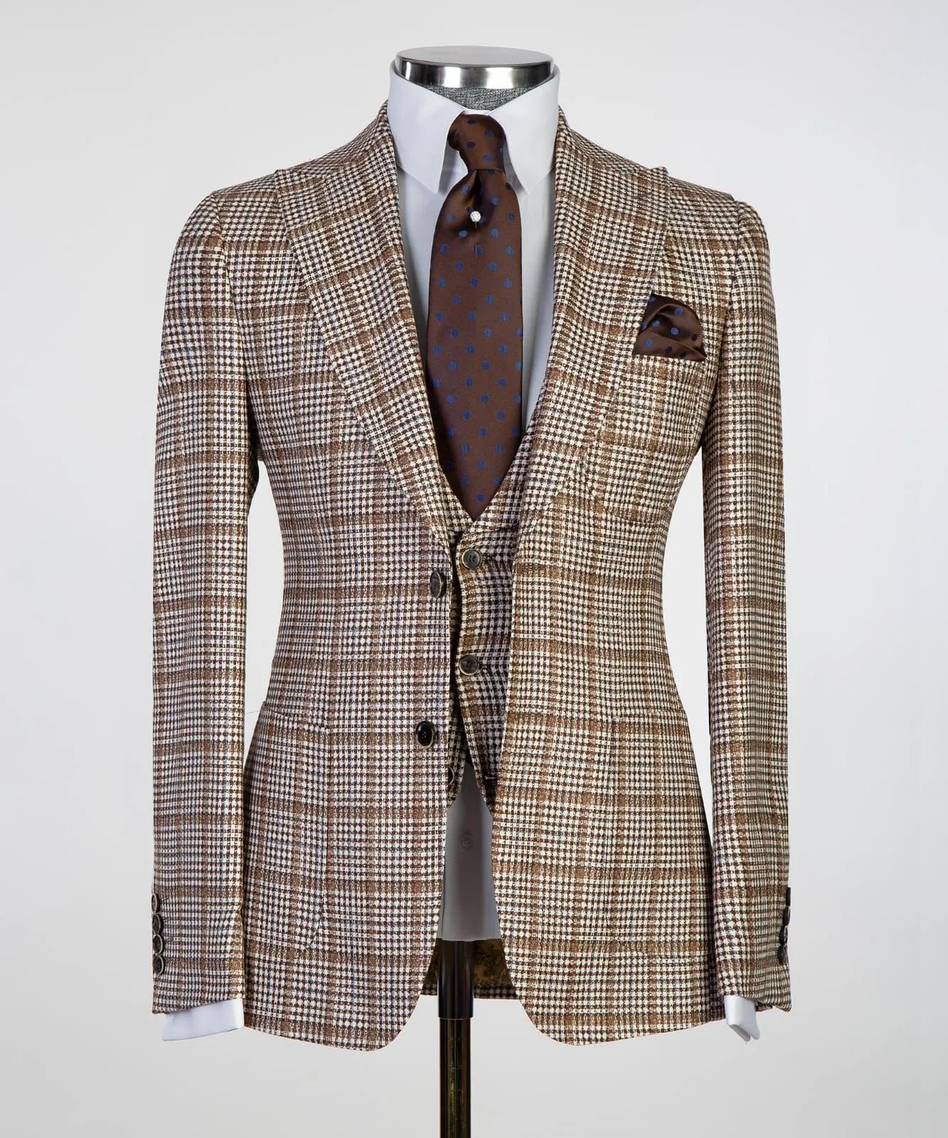 3 Pieces Brown Suits For Men