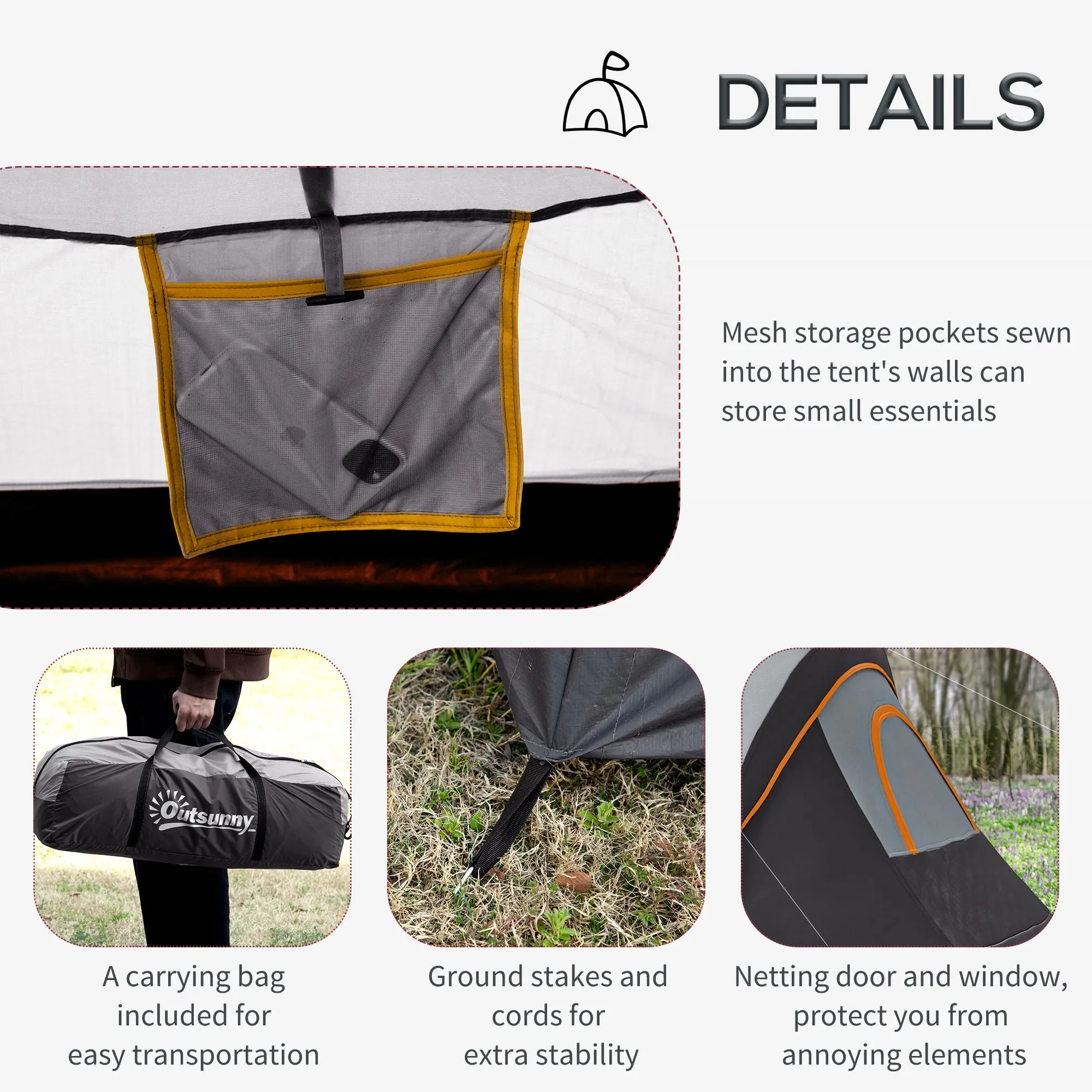 5-6 Man Dome Camping Tent Hiking Shelter UV Protection 3000mm Water Resistant Tunnel Tent - Multicolor