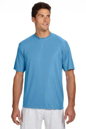 A4 Mens Performance Moisture Wicking Short Sleeve Crewneck T-Shirt - Light Blue