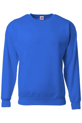 A4 Mens Sprint Tech Fleece Crewneck Sweatshirt - Royal Blue