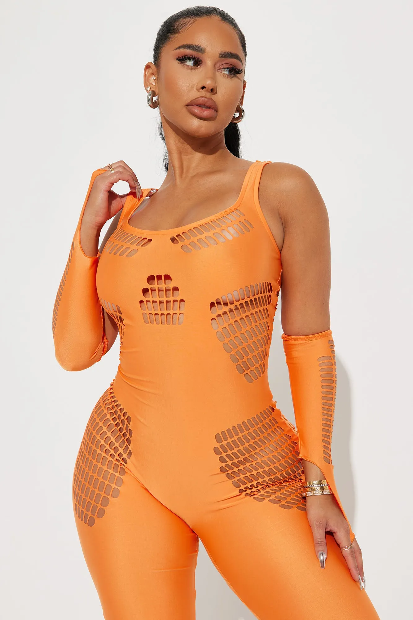 About Last Night Jumpsuit Set - Orange