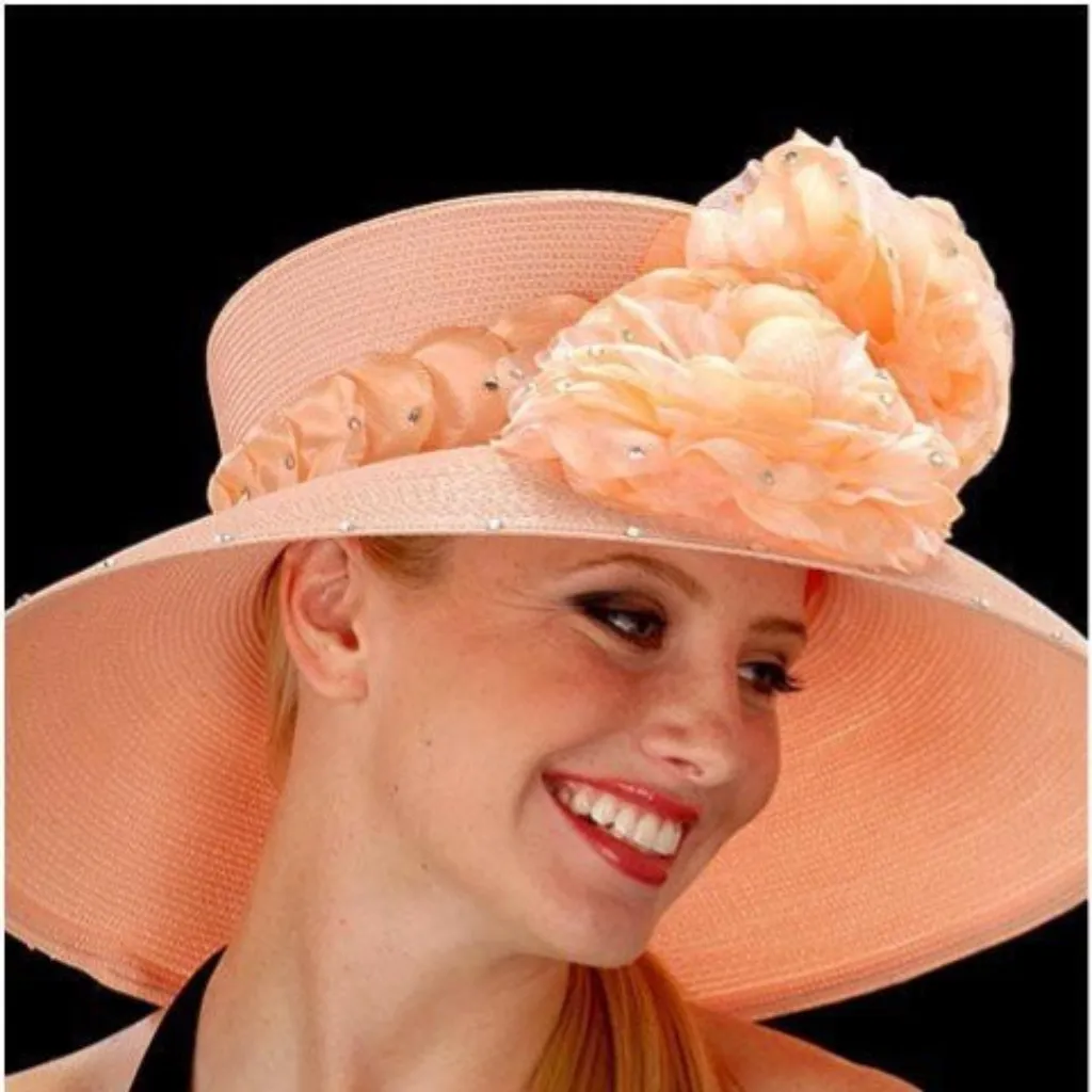 AC7021-Peach womens straw hat