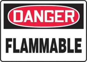 Accuform® 7" X 10" Red, Black And White Aluminum Safety Signs "DANGER FLAMMABLE"