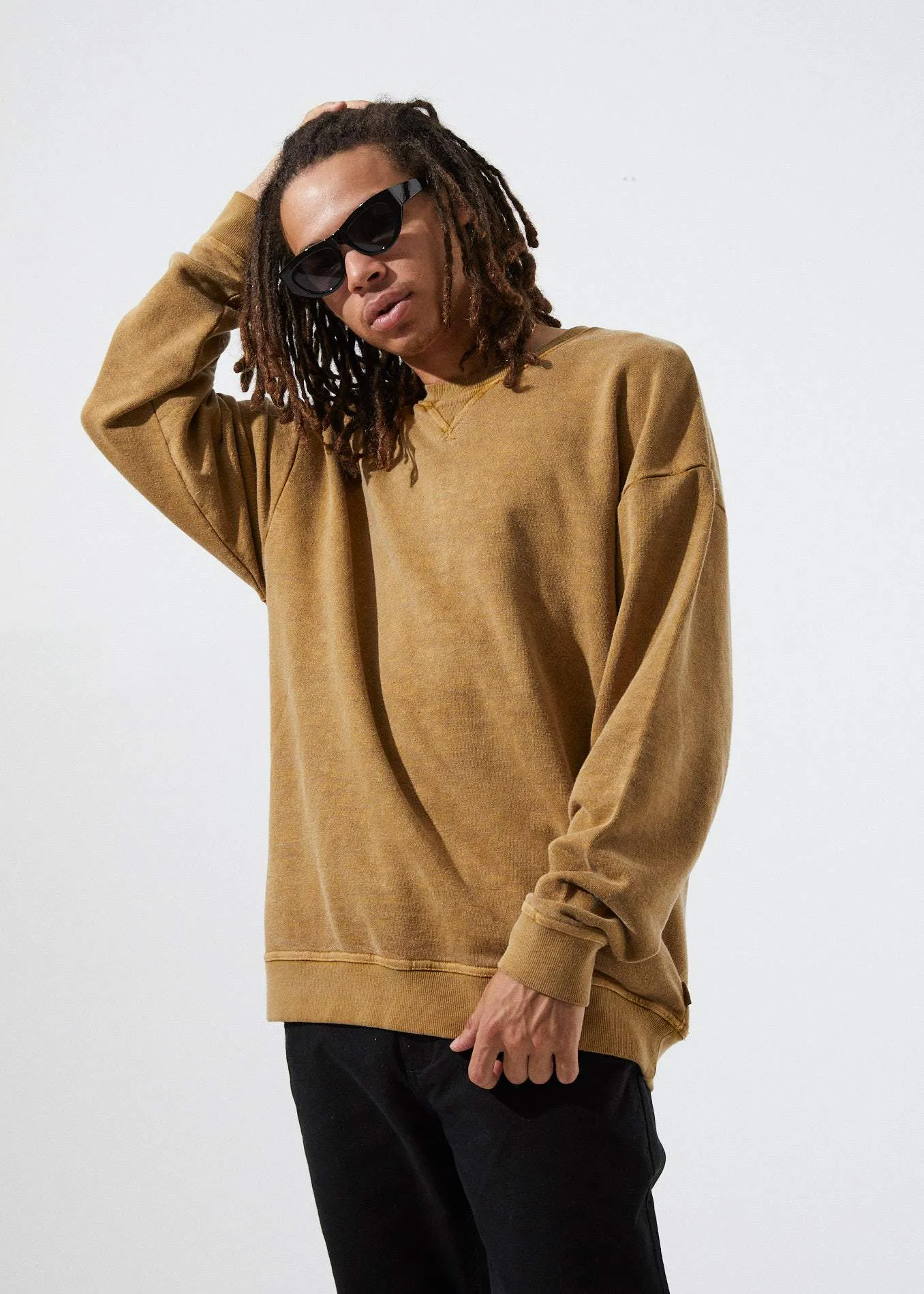 Afends Mens Sativa - Hemp Relaxed Crew Neck