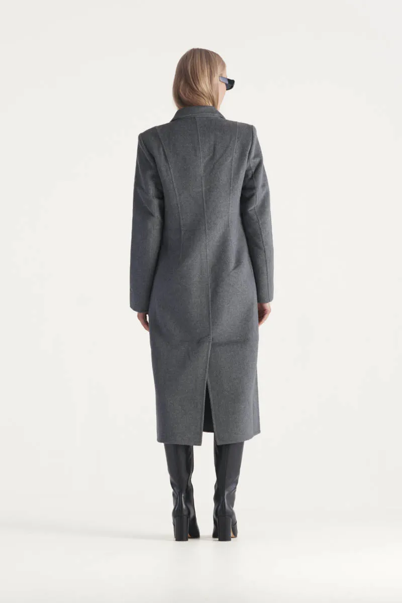 Alba Coat Dark Grey Marle