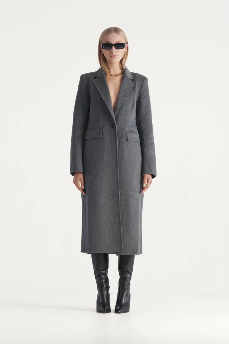 Alba Coat Dark Grey Marle