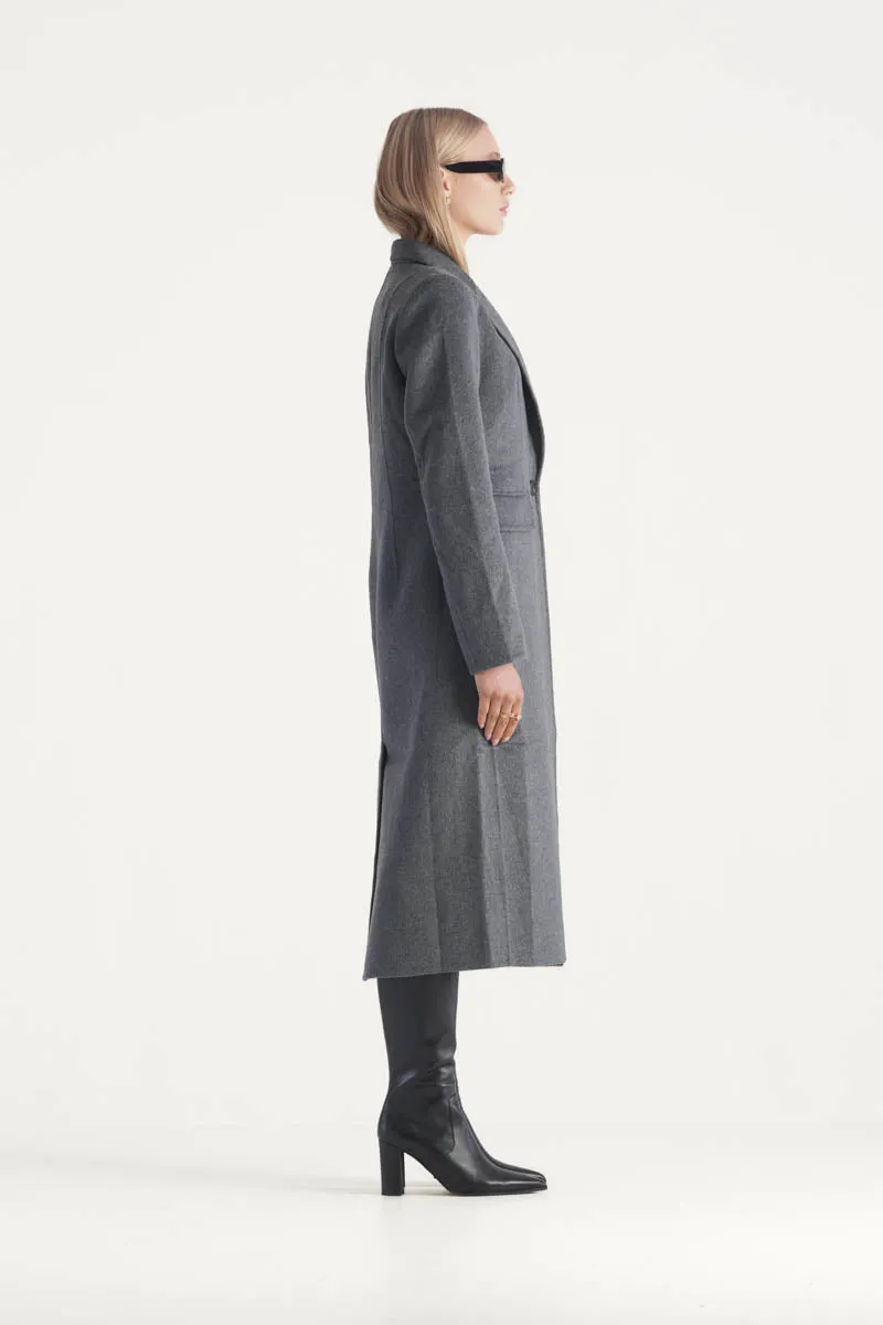 Alba Coat Dark Grey Marle