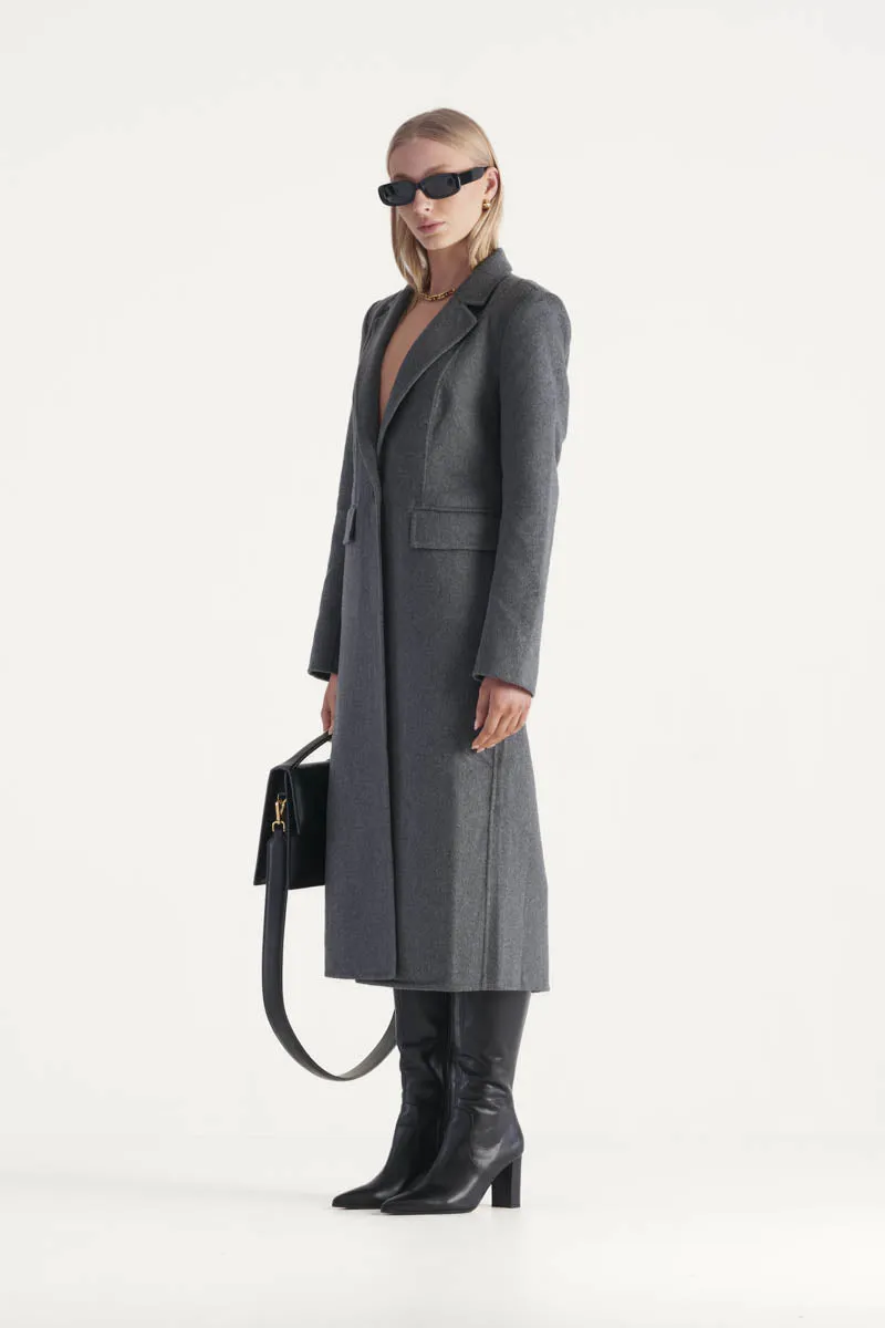 Alba Coat Dark Grey Marle