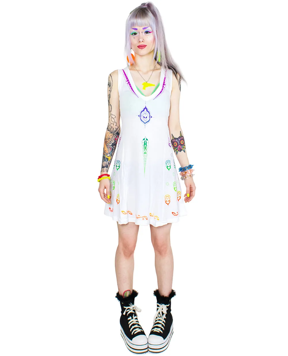 ALIEN BUDDHA FLARE DRESS