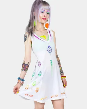 ALIEN BUDDHA FLARE DRESS