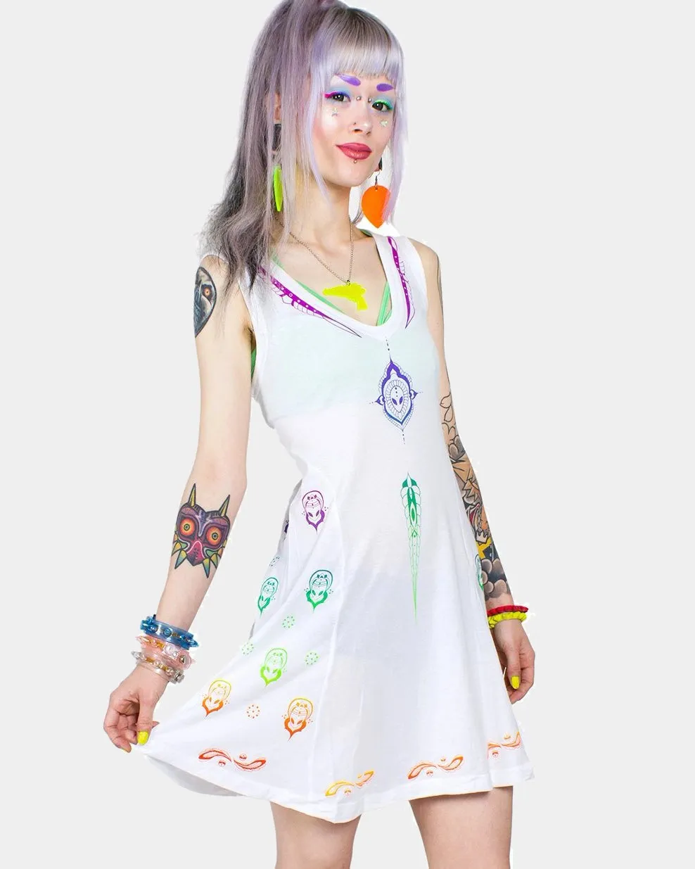 ALIEN BUDDHA FLARE DRESS