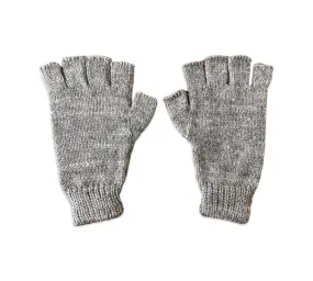 Alpaca Hand Knitted Fingerless Gloves - Grey