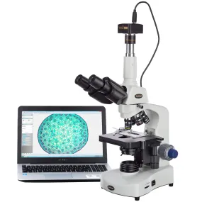 AmScope T340 Series Trinocular Compound Microscope 40X-2000X Magnification with 3W LED, 3D Mechanical Stage and 1.3MP USB 2.0 C-mount Camera