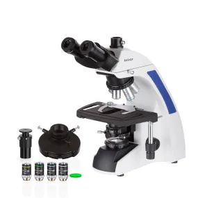 AmScope T720 Series Brightfield Phase Contrast Plan Infinity Kohler Laboratory Trinocular Compound Microscope 40X-2500X Magnification