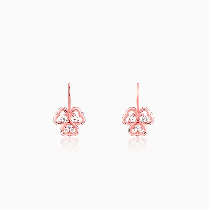 Anushka Sharma Rose Gold Three Leaf Clover Earrings