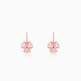 Anushka Sharma Rose Gold Three Leaf Clover Earrings