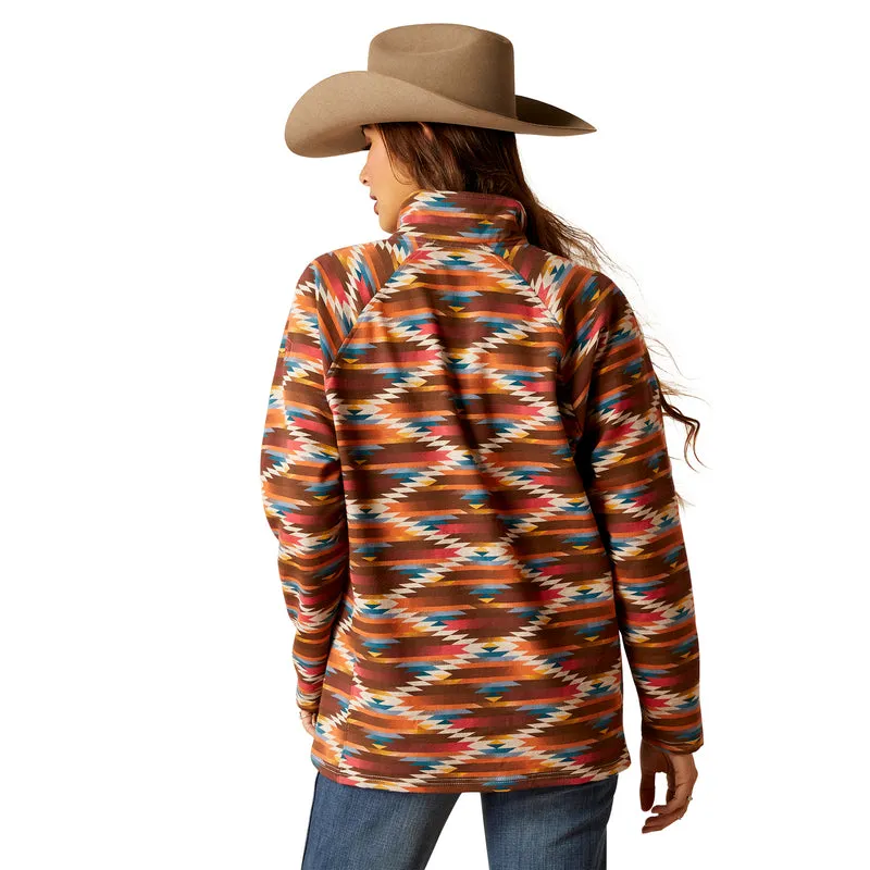 'Ariat' Women's R.E.A.L. Comfort 1/4 Button Pullover - Mirage Print