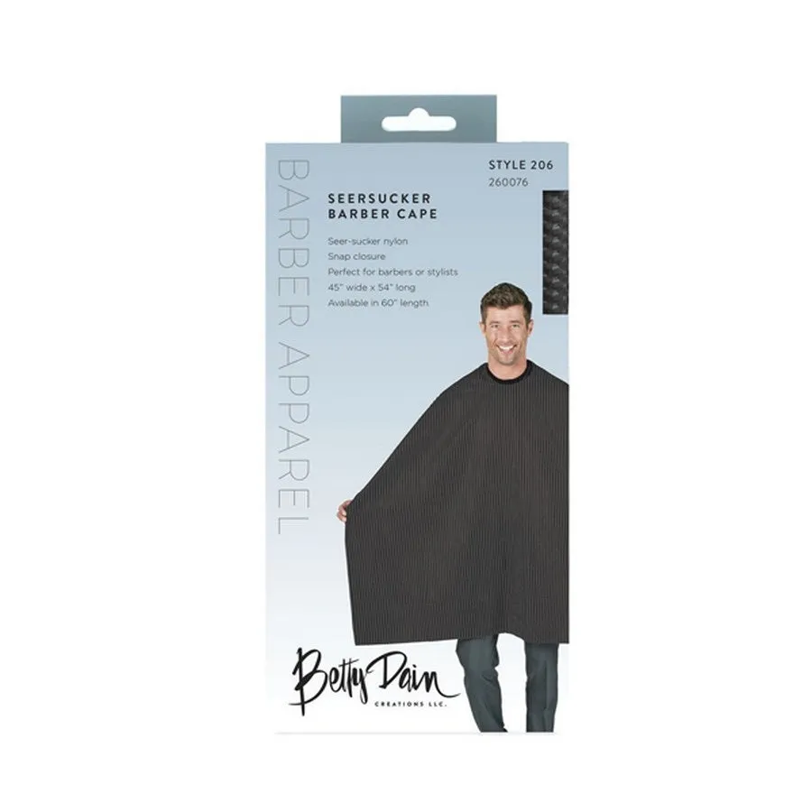 Betty Dain Seersucker Barber Cape Style 206 Black