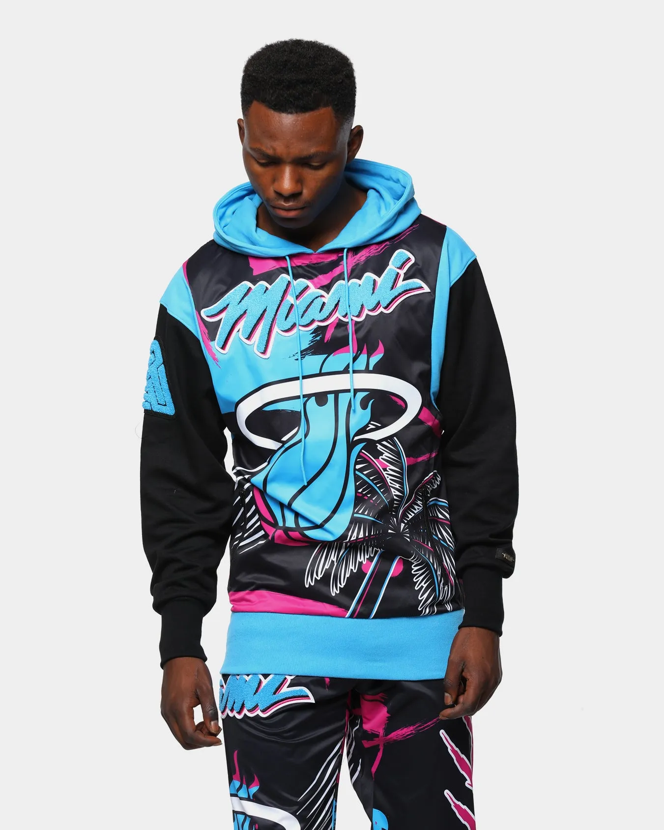 Black Pyramid Men's Miami Heat Vice Logo Hoodie Black