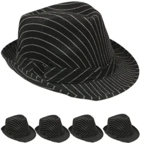 black striped mesh fedora hat Case of 72