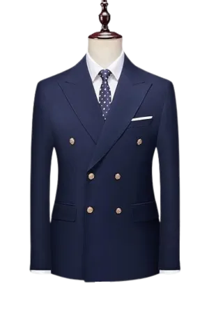 Blue Slim Fit 2-Piece Double Breasted suit