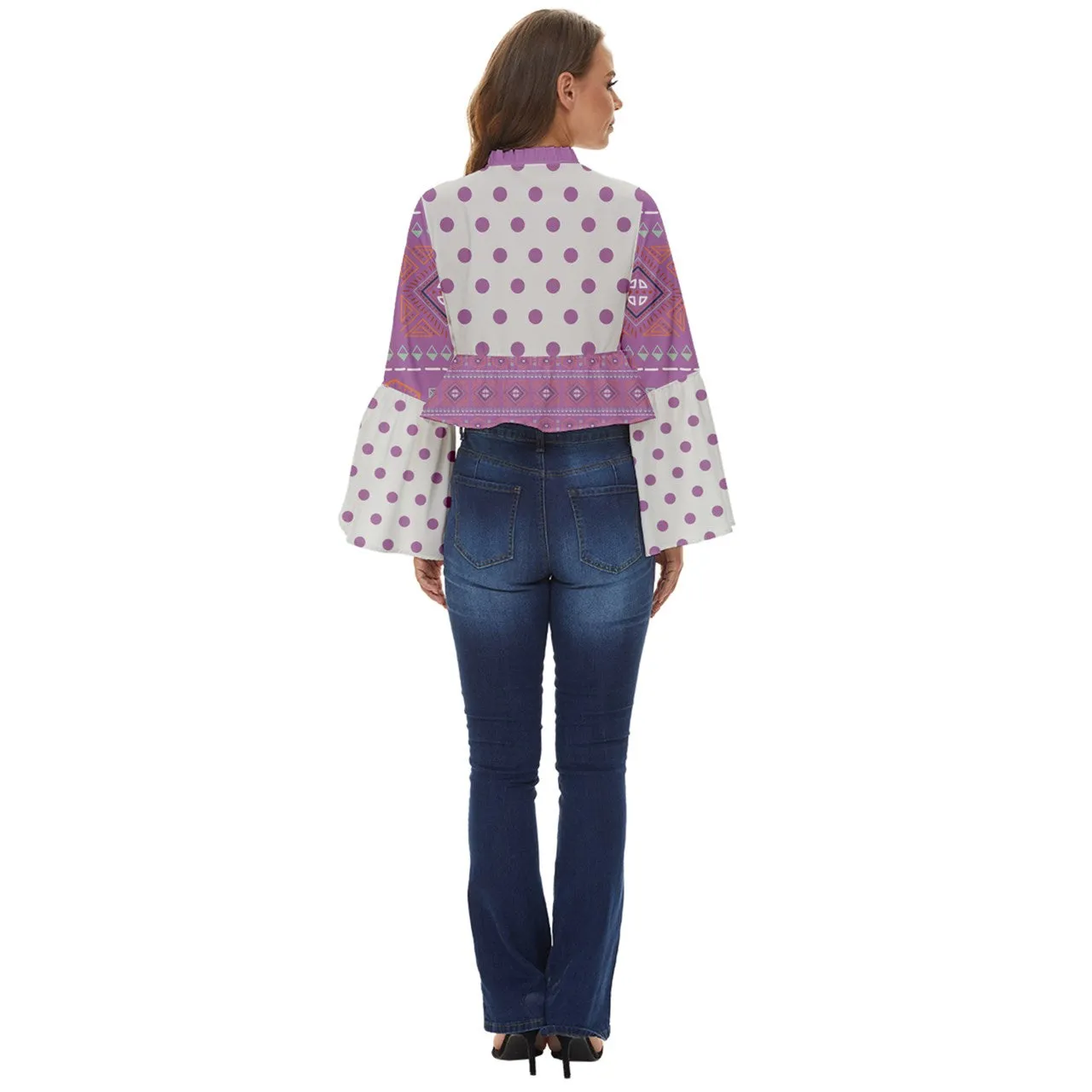 Boho Long Bell Sleeve Top - Mauve