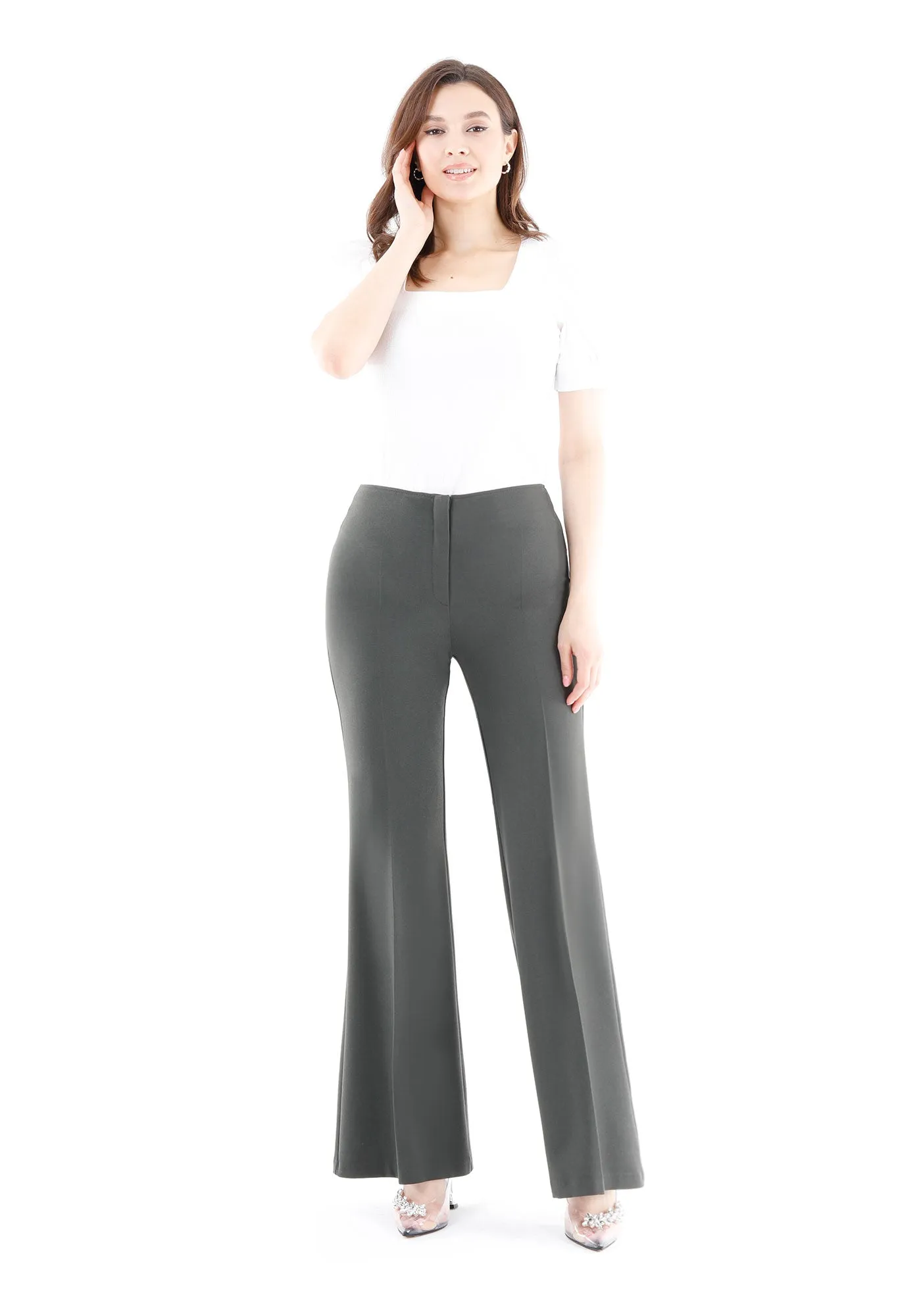 Bootcut Pants - High Waisted Flare Trousers - G-Line