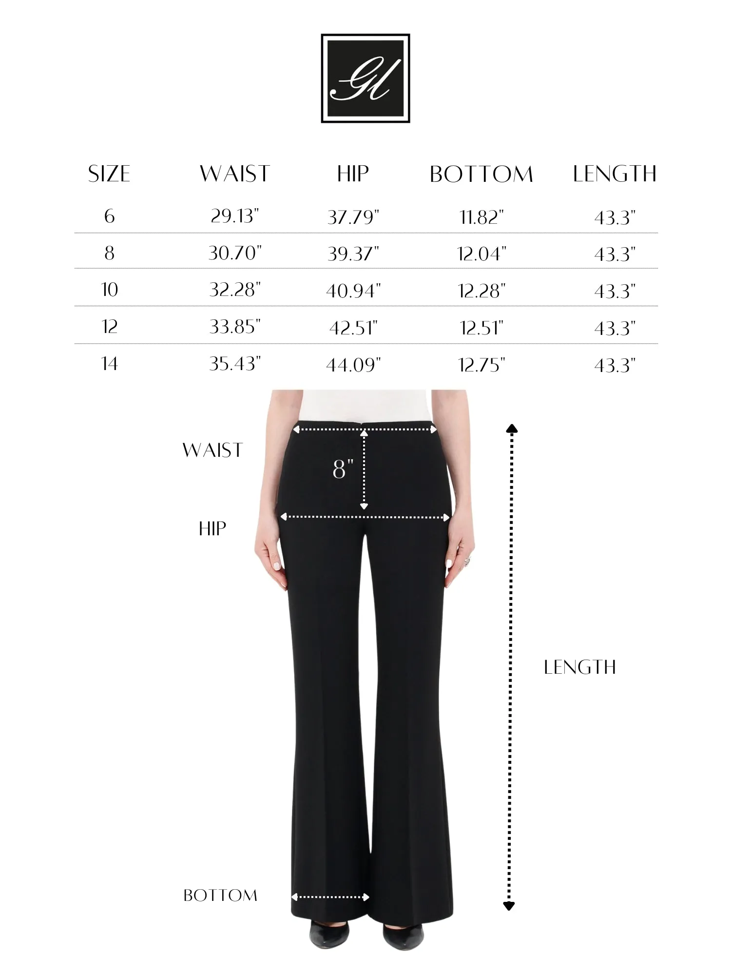 Bootcut Pants - High Waisted Flare Trousers - G-Line