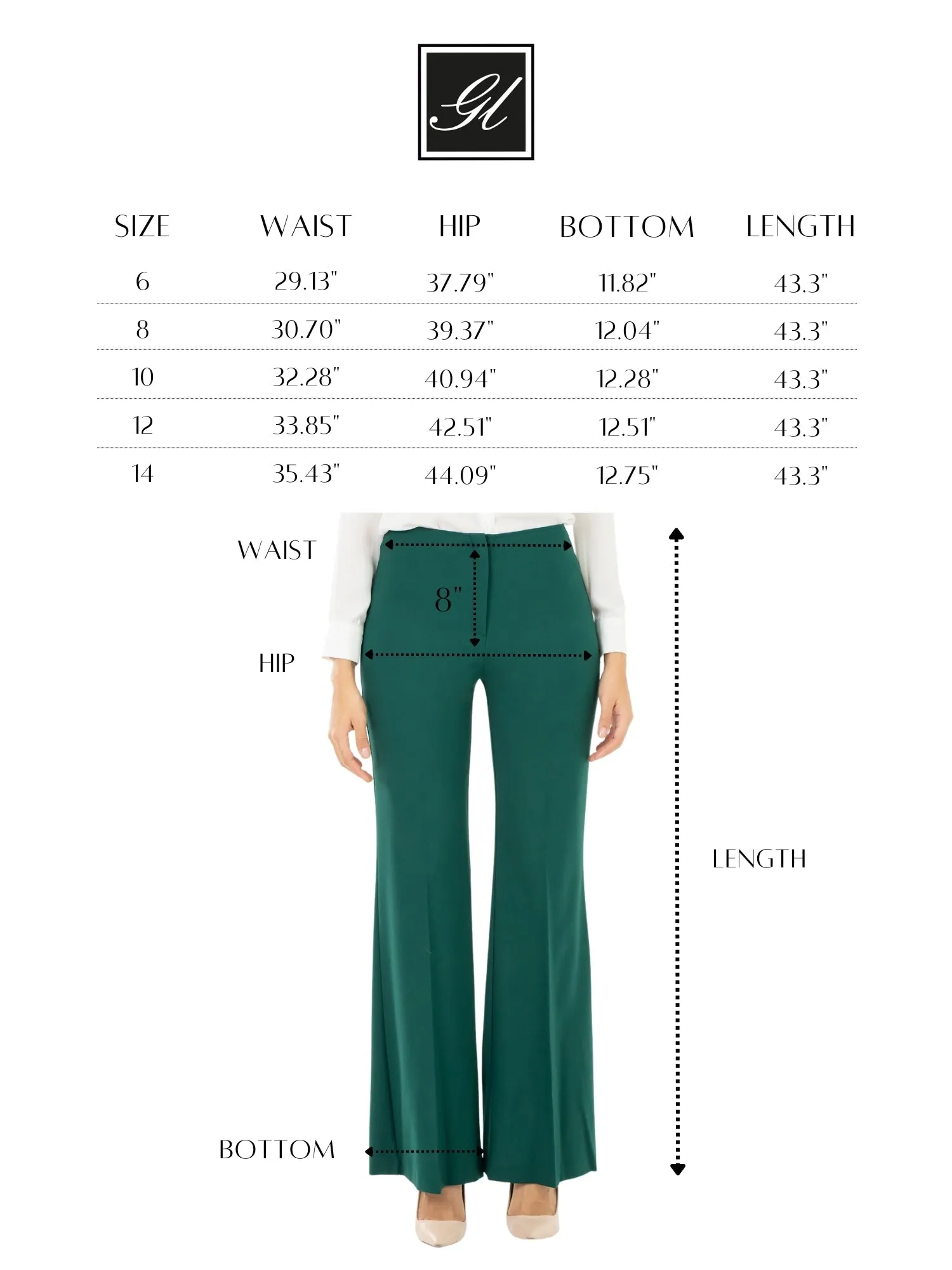 Bootcut Pants - High Waisted Flare Trousers - G-Line