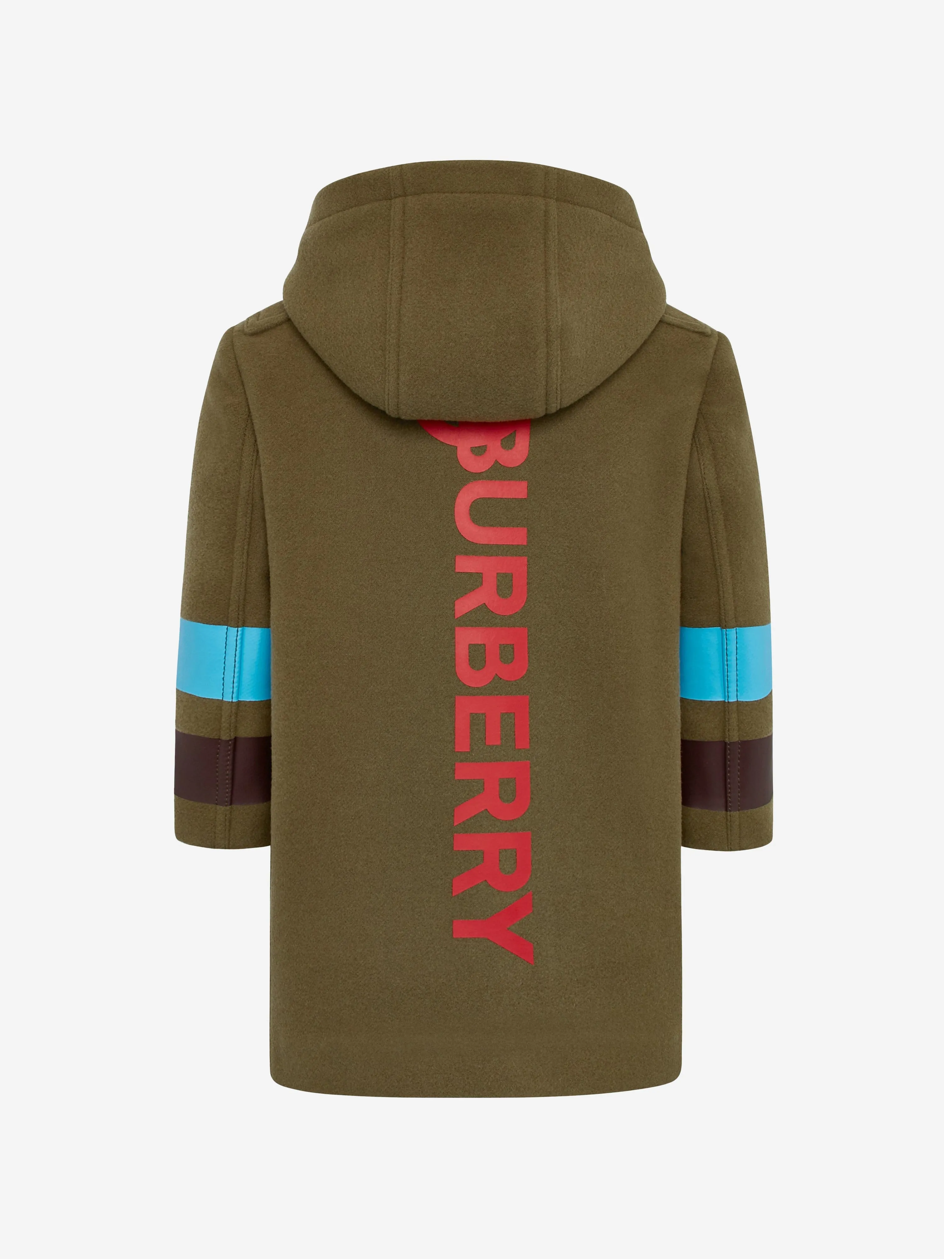 Burberry Boys Green Wool Duffle Coat