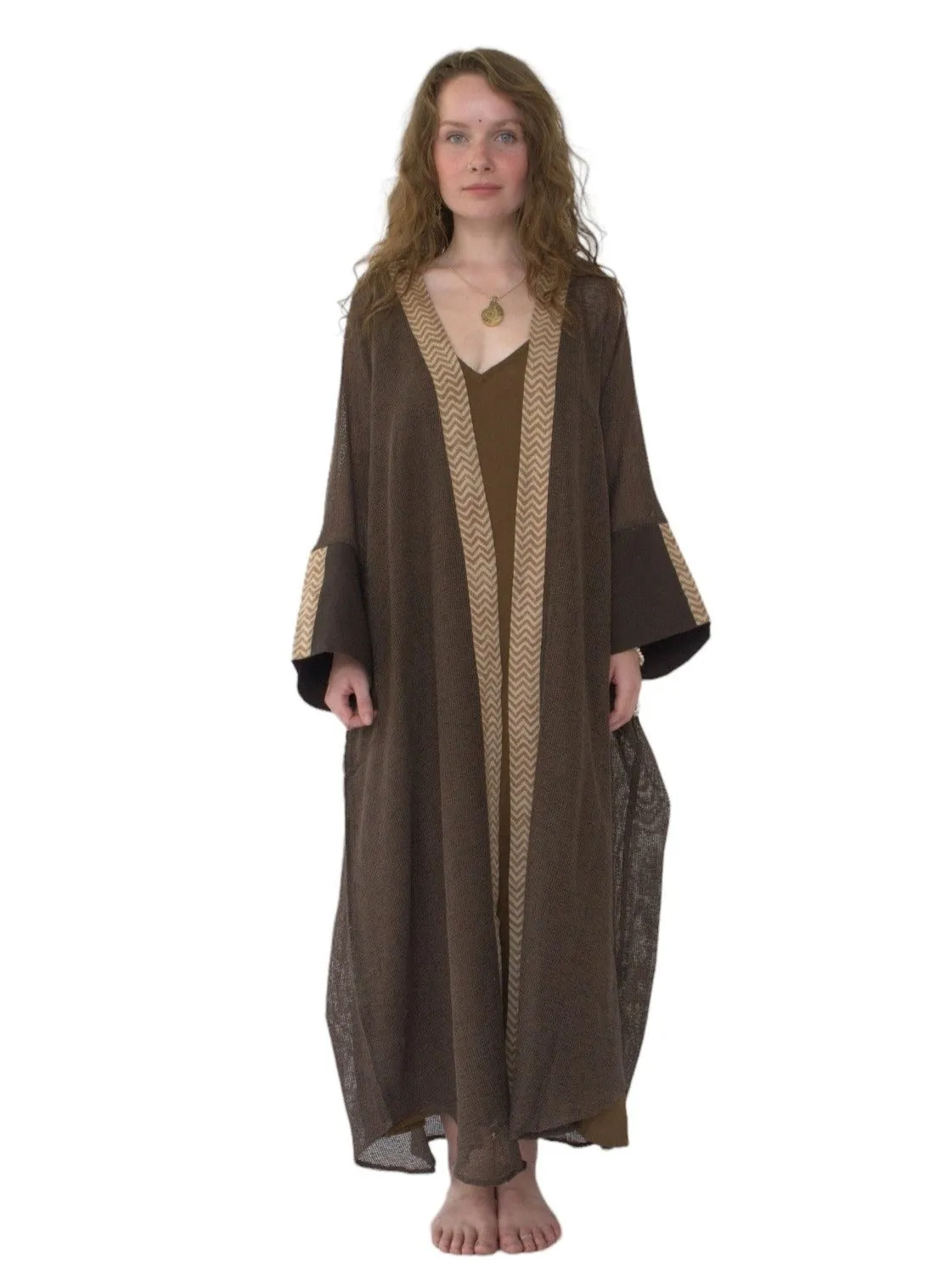 Cacao Organic Cotton Mesh Long Kimono