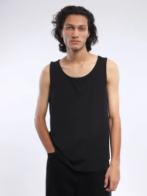 Camellia -  Sleeveless T Shirt  - Black