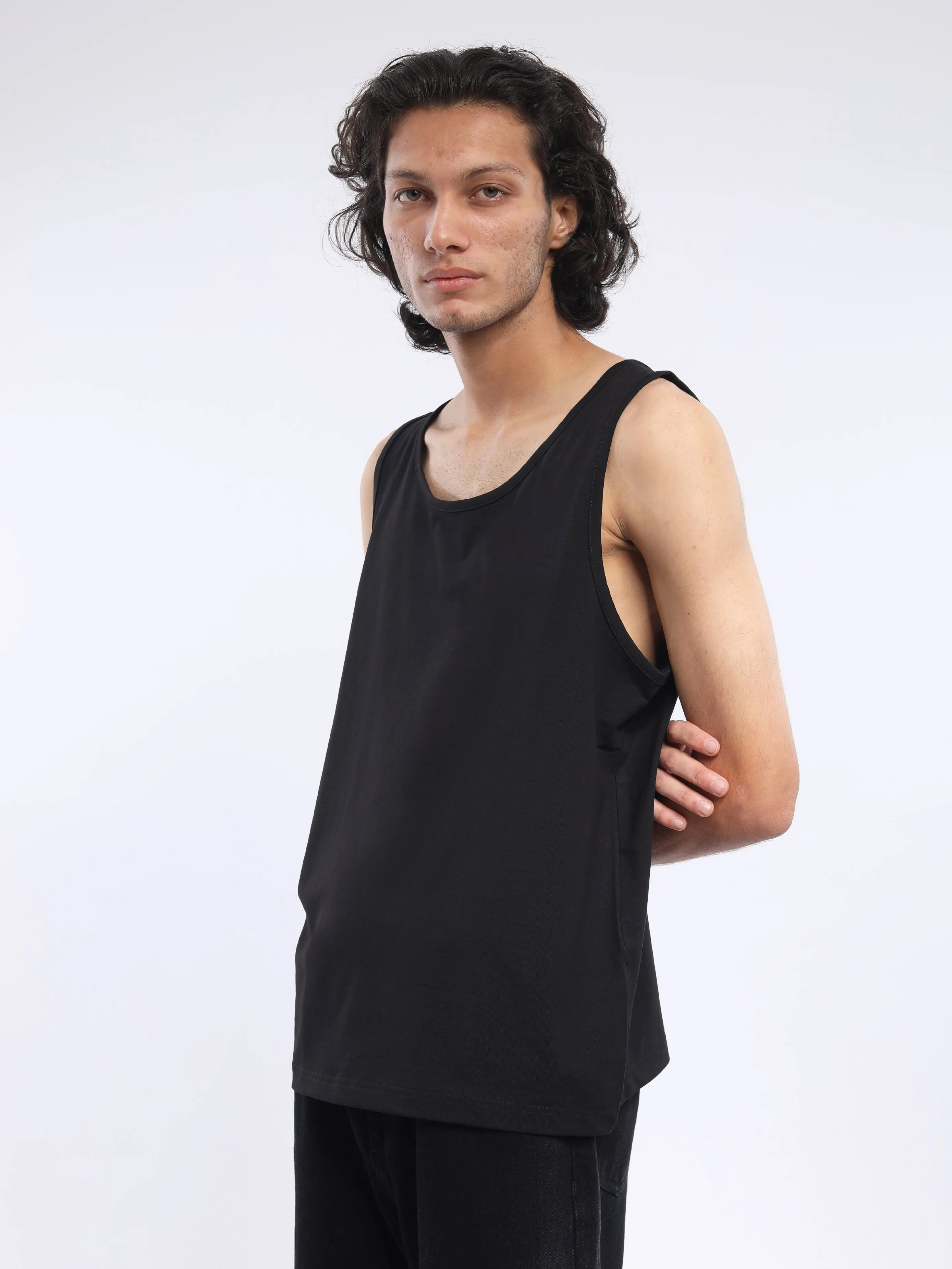 Camellia -  Sleeveless T Shirt  - Black