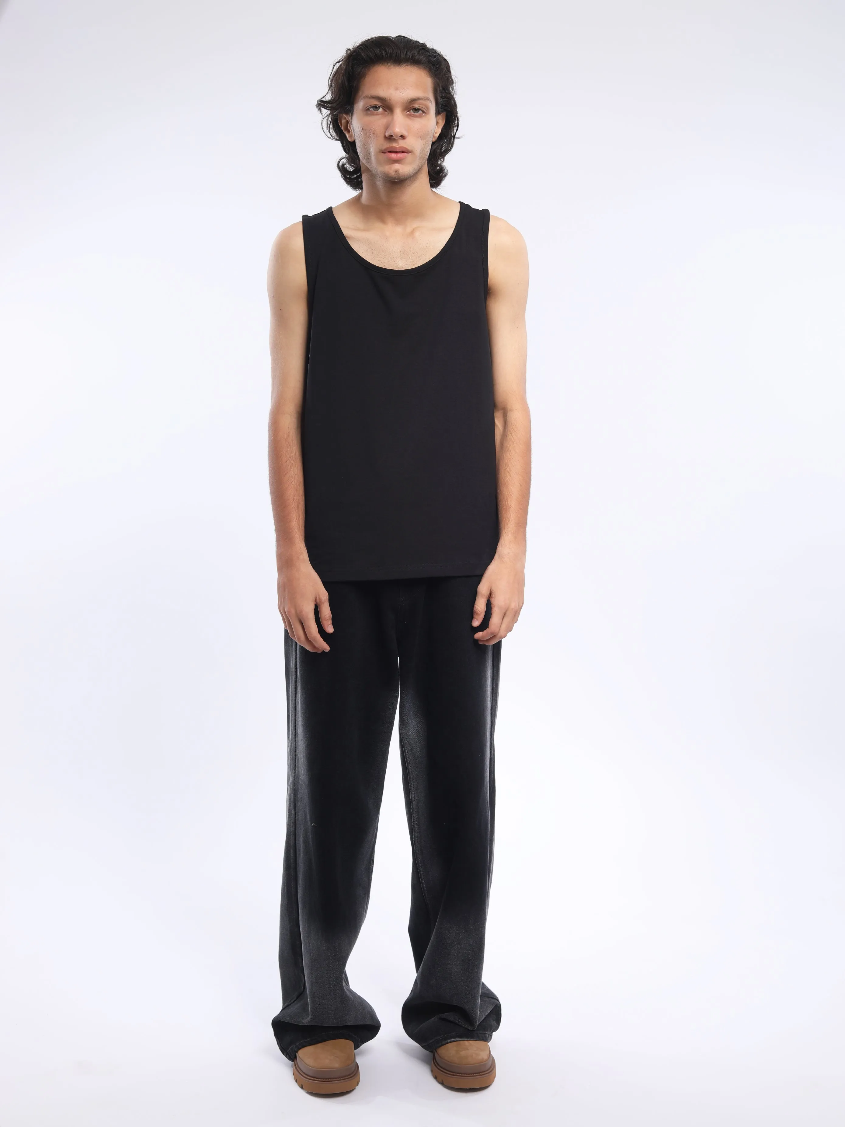 Camellia -  Sleeveless T Shirt  - Black