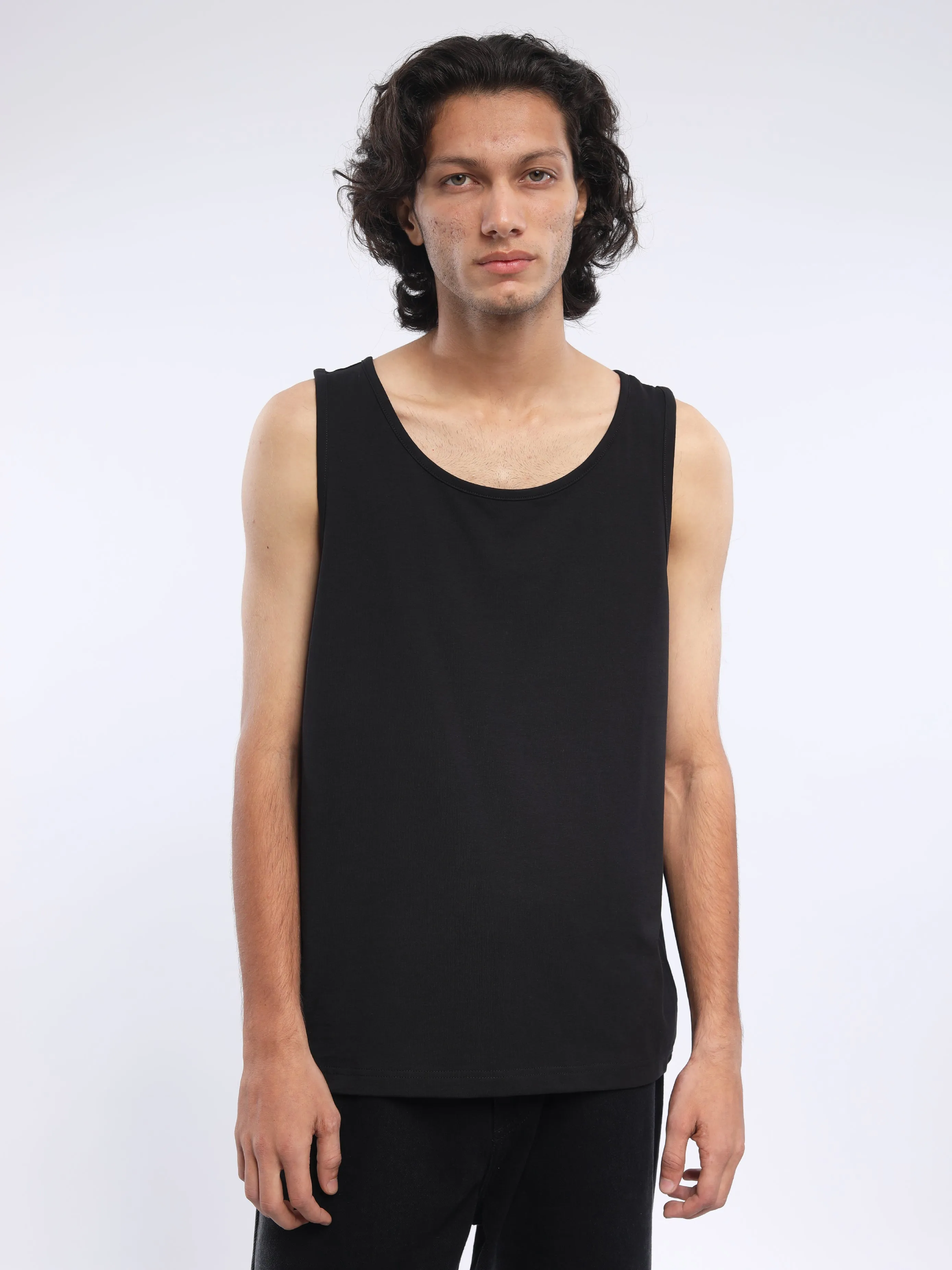 Camellia -  Sleeveless T Shirt  - Black