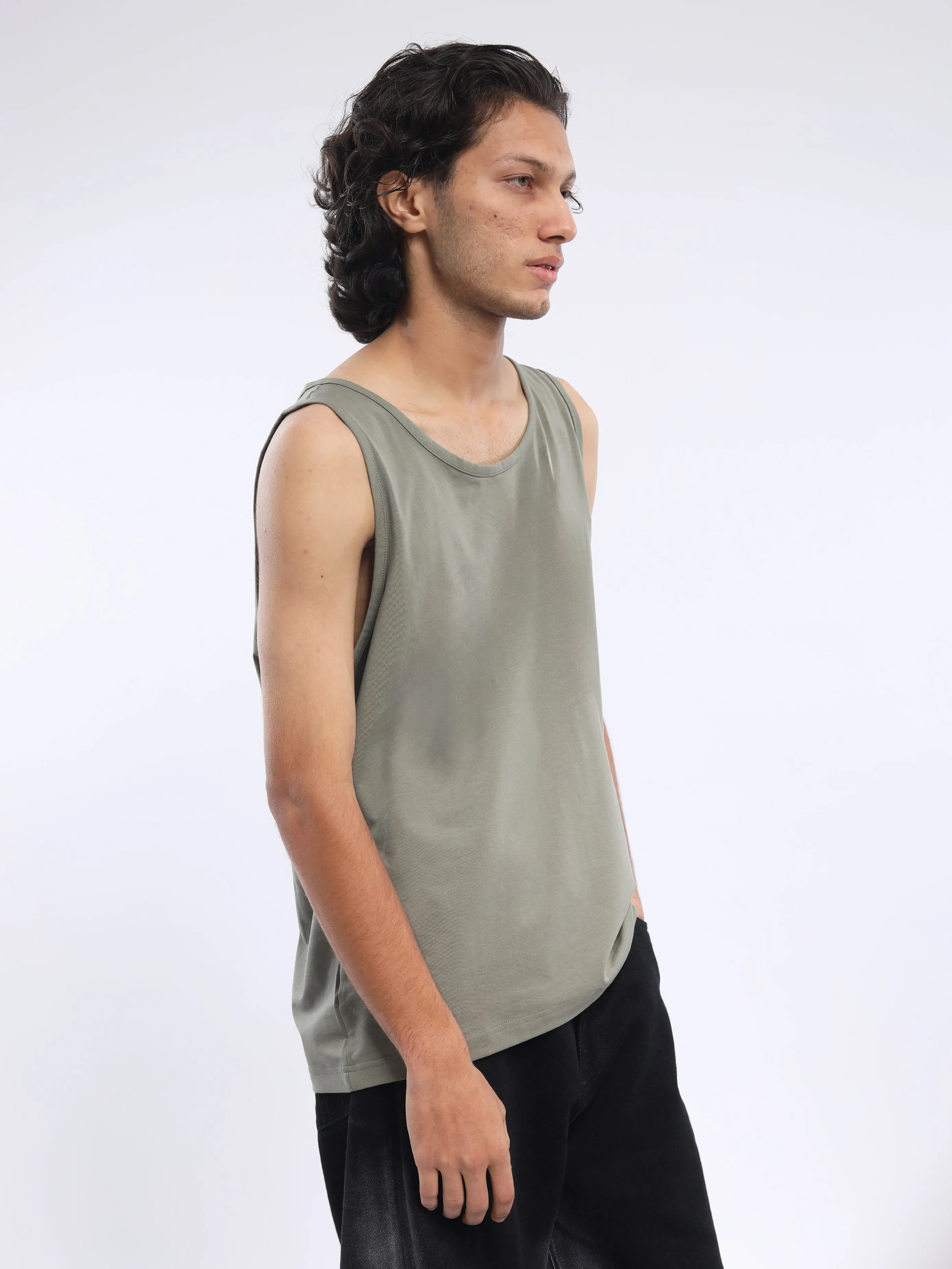 Camellia -  Sleeveless T Shirt  - Navy Green