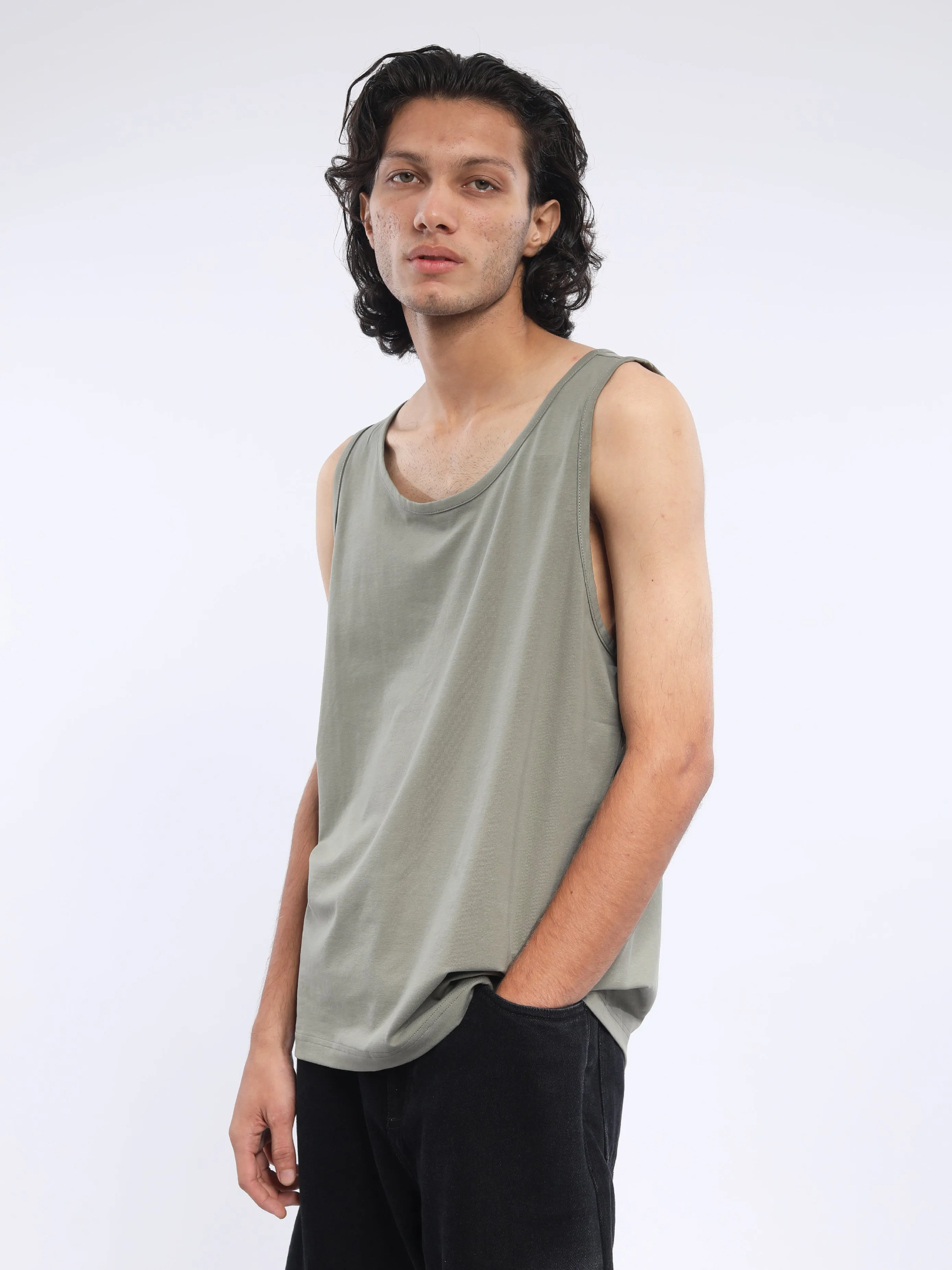 Camellia -  Sleeveless T Shirt  - Navy Green