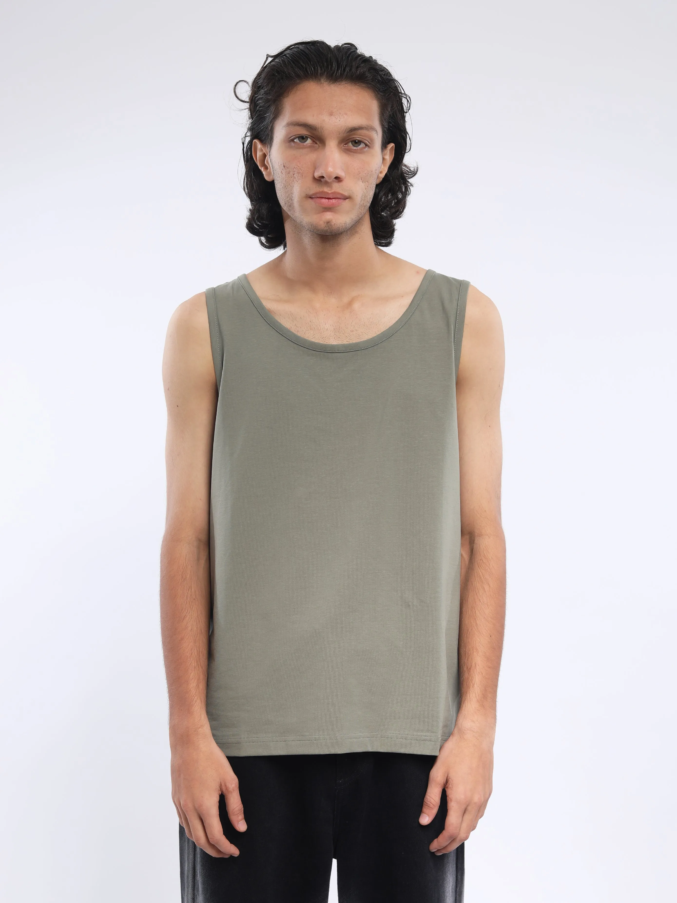 Camellia -  Sleeveless T Shirt  - Navy Green