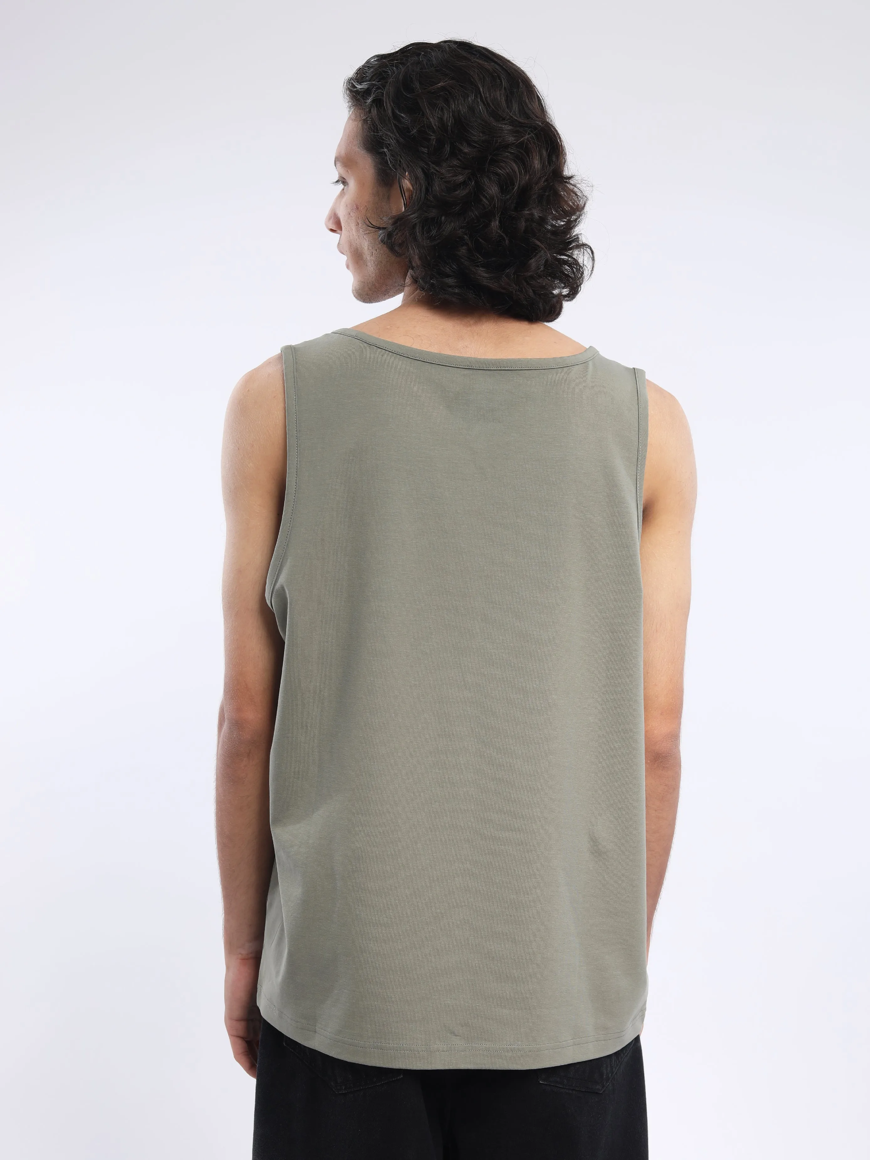 Camellia -  Sleeveless T Shirt  - Navy Green