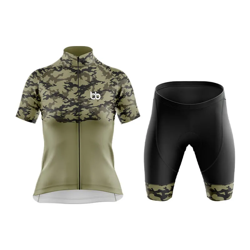 Camouflage Neck Club Cycling Kit (V1) (Green)