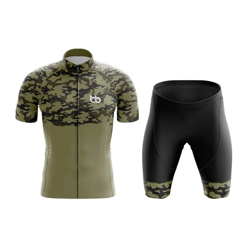 Camouflage Neck Club Cycling Kit (V1) (Green)