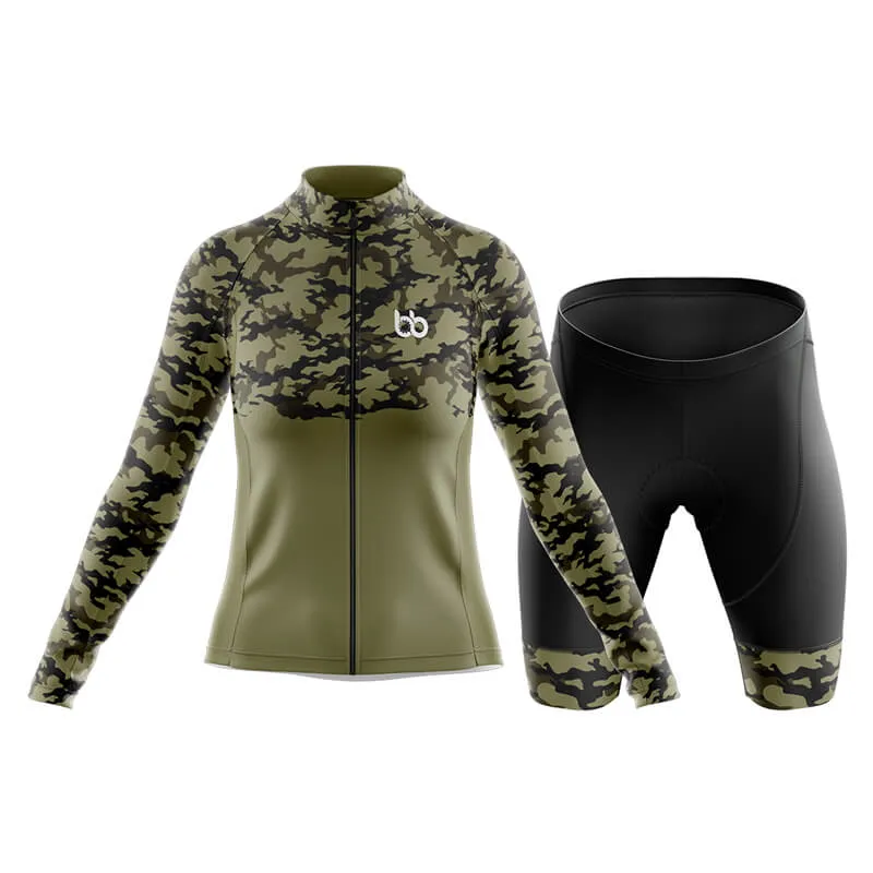 Camouflage Neck Club Cycling Kit (V1) (Green)