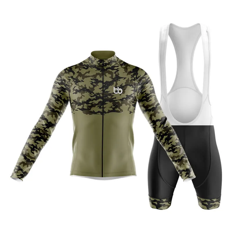 Camouflage Neck Club Cycling Kit (V1) (Green)