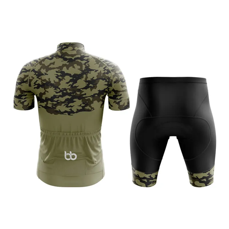 Camouflage Neck Club Cycling Kit (V1) (Green)